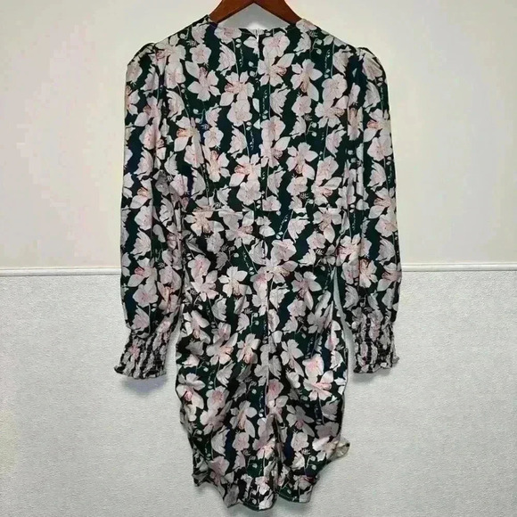 Women SHEIN Green Floral Mini Dress Size M - Picture 7 of 10